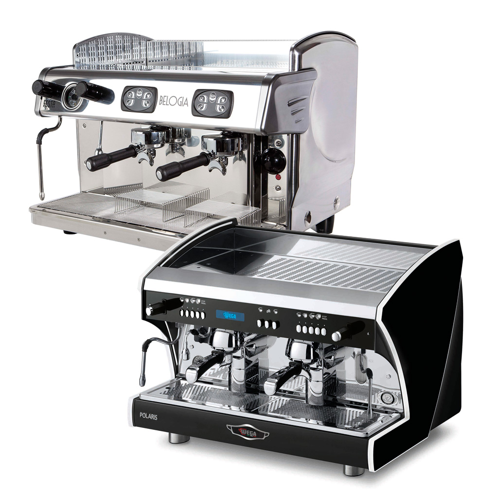 Espresso coffee machines with thermosiphon system